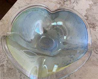 Murano Glass Opalescent Centerpiece footed dish 13.5"D