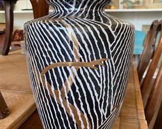Vase with Zebra like pattern