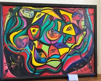 Abstract Original Oil/Acrylic art 52"W x 40"H