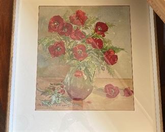 Watercolor paintings by Tatiana would have been painted/purchased in Sao Paulo, Brazil in 1955, 22.5 x 28