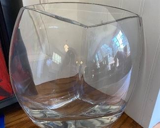 Baccarat 3 Sided vase 12"T X 10"W