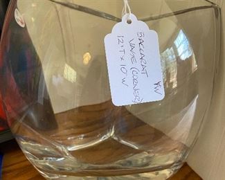 Baccarat 3 Sided vase 12"T X 10"W