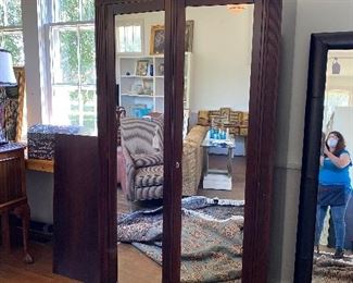 Antique Mirrored Armoire 79” H x 44”W x 22.5 D