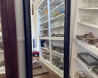 Leather Framed Mirror 31” H x 70.5 W