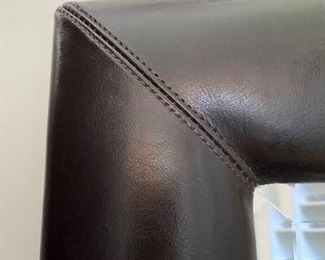 Leather Framed Mirror 31” H x 70.5 W