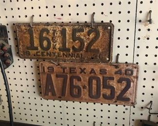 Vintage Texas License Plates