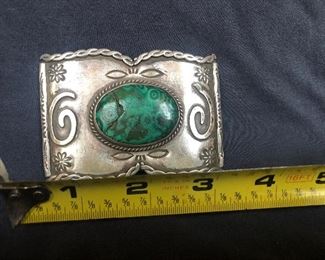 Turquoise & Sterling Belt Buckle