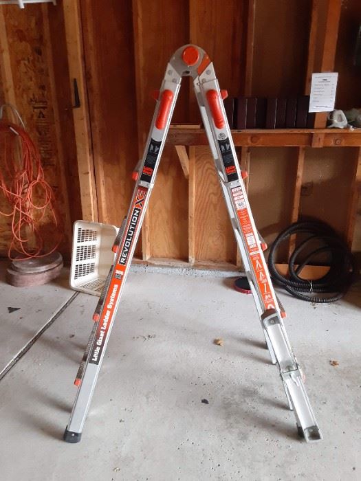 Little Giant 19 ft adjustable ladder. Has leg leveler, paint work platform, project tray and wall standoff $360