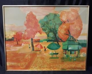 Georges Lambert la buvette signed and numbered lithograph