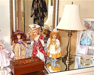 Dolls. Table and Floor lamps