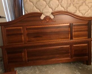 Beautiful wooden King size head / foot board with rails