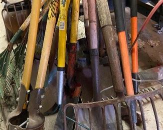 Very large assortment of yard tools