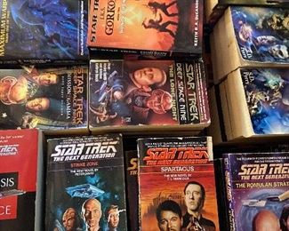 HUGE boxes full of paperback books, this one just Star Trek titles