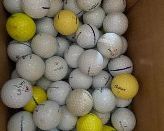 Boxes of used golf balls