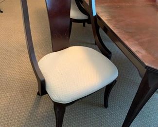 #20	Broyhill dining table or conference table with 1 leaf and (6 ) 22 inches wide heavy chairs 90-78x42x30	 $375.00 
