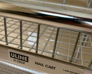 #25	Uline stainless metal cart for files and mail  on wheels H 2862 	 $150.00 
