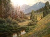 Charles Fritz - Summer Sull - 40x38" - Western American Artist - Well Listed - painting in many museums inc Denver Art Museum and private collections.