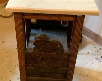 Marble Top Oak Stand