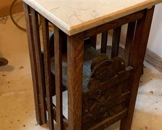 Marble Top Oak Stand