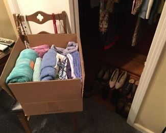 Towels, shoes and womens clothes