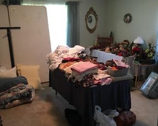 Silk flowers and purses 

Shoes too