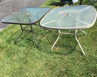2 small outside tables