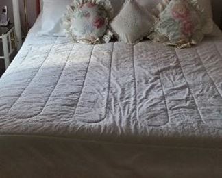 Queen Brass & Enamel Bed