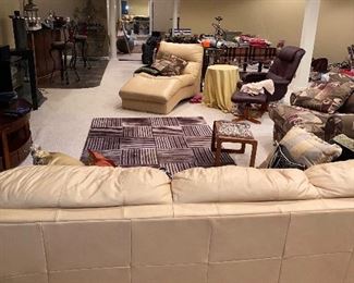 $250 BEIGE / SAND COLOR LEATHER SOFA
90”L x 38”D x 35.5”H