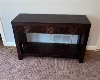 $60 SLIM MODERN BROWN CONSOLE TABLE 
46.25”L x 15.75”D x 30”H