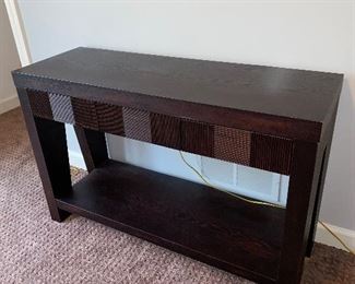 $60 SLIM MODERN BROWN CONSOLE TABLE 
46.25”L x 15.75”D x 30”H