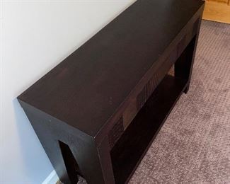 $60 SLIM MODERN BROWN CONSOLE TABLE 
46.25”L x 15.75”D x 30”H