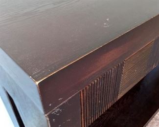 $60 SLIM MODERN BROWN CONSOLE TABLE 
46.25”L x 15.75”D x 30”H