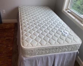 $80 EACH TWIN MATTRESS WITH BOXSPRING AND FRAME-2 AVAILABLE 
MATTRESS MEASURES 74”L x 37.5”W