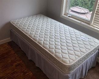 $80 EACH TWIN MATTRESS WITH BOXSPRING AND FRAME-2 AVAILABLE 
MATTRESS MEASURES 74”L x 37.5”W