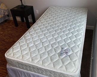 $80 EACH TWIN MATTRESS WITH BOXSPRING AND FRAME-2 AVAILABLE 
MATTRESS MEASURES 74”L x 37.5”W