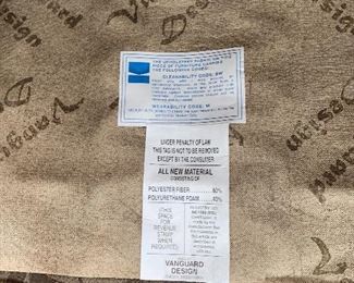 $250 EACH TAUPE / BEIGE VANGUARD DESIGN UPHOLSTERED CHAIRS-2 AVAILABLE 
45”W x 36.5”D x 36”H