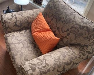 $250 EACH TAUPE / BEIGE VANGUARD DESIGN UPHOLSTERED CHAIRS-2 AVAILABLE 
45”W x 36.5”D x 36”H