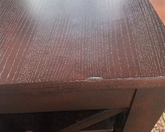 $150 DARK BROWN WOODEN MODERN COFFEE TABLE
48”L x 28”W x 19”H