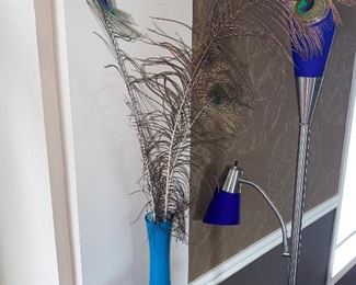 $25 PEACOCK FEATHERS IN VASE