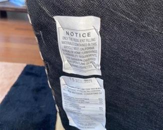 $150 EACH UPHOLSTERED STRIPED ARMCHAIRS-2 AVAILABLE 
37.5”W x 31”D x 36”H