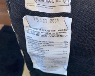 $150 EACH UPHOLSTERED STRIPED ARMCHAIRS-2 AVAILABLE 
37.5”W x 31”D x 36”H