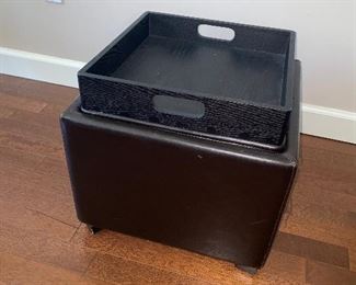 $10 SMALL TABLE WITH STORAGE-SOLD AS IS/ PLEATHER PEELING 