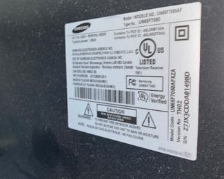 $400 65” SAMSUNG SMART / 3D TV
MODEL UN65F7050AF
