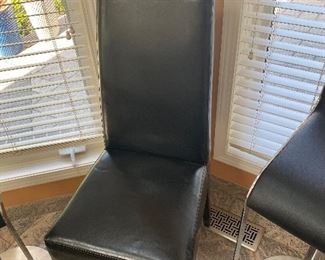 $25 ONE BLACK FAUX LEATHER CHAIR 