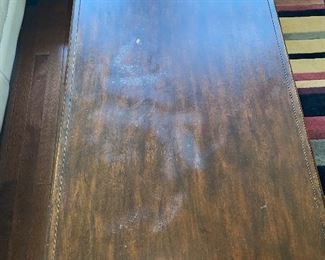 $60 WOOD & METAL TRUNK STYLE RUSTIC FINISH COFFEE TABLE / SOLD AS IS 
49”L x 26”W x 20.25”H
