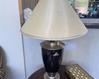 $40 SILVER AND BLACK LAMP