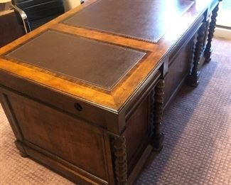 $1,200 SOLID WOOD DOVE TAILED EXECUTIVE DESK FROM MCLAUGHLIN'S FURNITURE NOVI
72.5”W x 36”D x 30.5”H
MSRP $2,500
