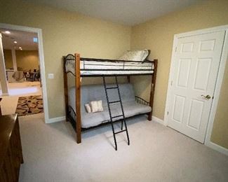 $250 KIDS TWIN BUNK BED WITH FUTON / WOOD AND METAL
79”L x 42”D x 64”H