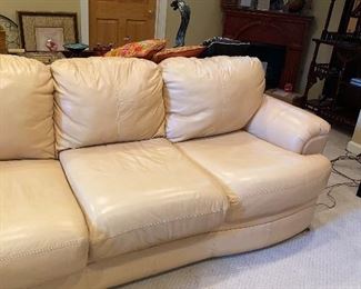 $250 BEIGE / SAND COLOR LEATHER SOFA
90”L x 38”D x 35.5”H