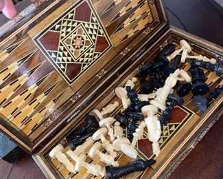 $60 SYRIAN CHESS / CHECKER SET